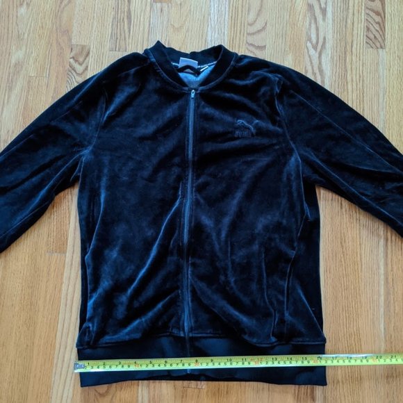 puma black terry track jacket (large) - Picture 3 of 6